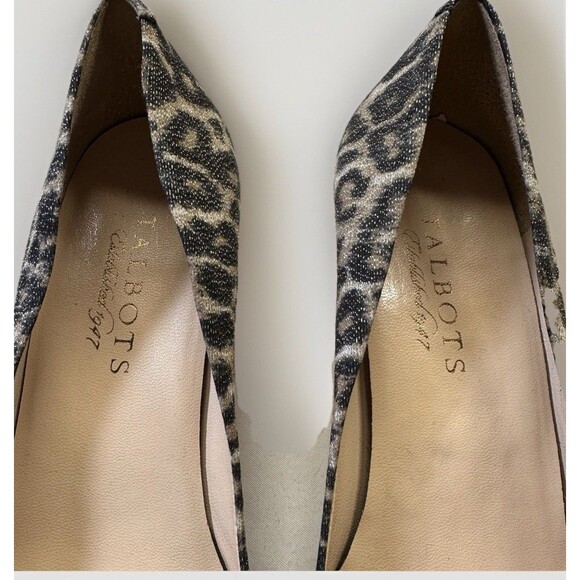 Vintage Talbots Leopard Print Bow Heels Women’s 6.5 AA Leather Sole Kitten Pumps - Picture 4 of 7